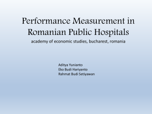 Performance Measurement in Romanian Public Hospitals