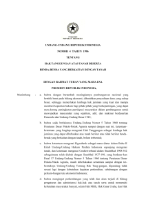Undang-Undang Republik Indonesia Nomor 4 Tahun 1996