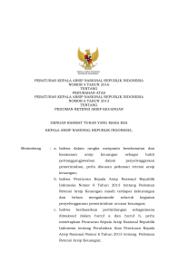 ARSIP NASIONAL REPUBLIK INDONESIA PERATURAN KEPALA