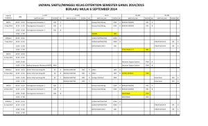 JADWAL SABTU MINGGU KELAS EXTENTION SEPTEMBER 2014