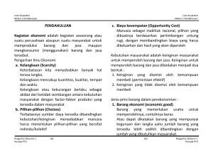 PENDAHULUAN Kegiatan ekonomi adalah kegiatan seseorang