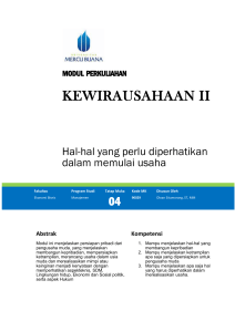 Modul Kewirausahaan II [TM4]