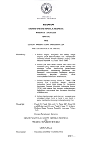 Undang-Undang Republik Indonesia Nomor 38 Tahun 2009