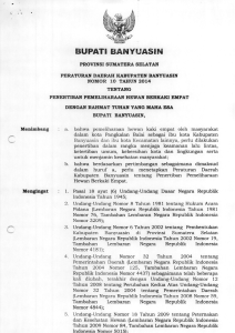 BUPATi BANrUASIN - BPK Perwakilan Provinsi Sumatera Selatan