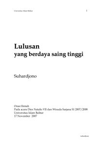 Pidato Dies Univ Islam Balitar 2007 - Suhardjono