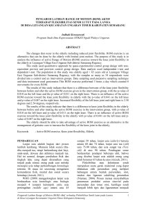 pengaruh latihan range of motion (rom) aktif terhadap fleksibilitas