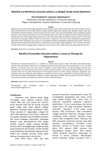 Manfaat Jus Mentimun - Jurnal Fakultas Kedokteran Universitas