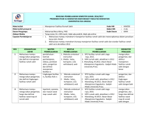 garis besar program pengajaran - Manajemen Fasilitas Rumah Sakit