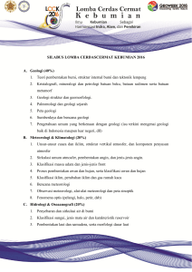 SILABUS LOMBA CERDASCERMAT KEBUMIAN 2016 A. Geologi