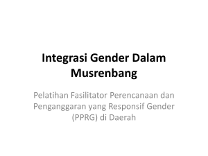11. Sesi 11 – Integrasi Gender Dalam Musrenbang