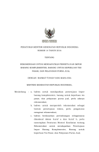 peraturan menteri kesehatan republik indonesia nomor 14 tahun