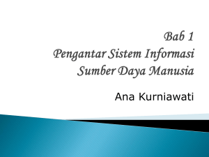 Bab 1 Pengantar Sistem Informasi Sumber Daya Manusia