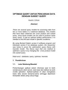 optimasi query untuk pencarian data