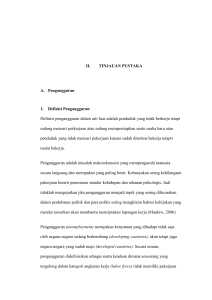 II. TINJAUAN PUSTAKA A. Pengangguran 1. Definisi Pengangguran