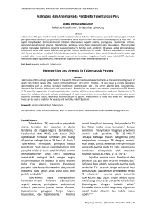 Malnutrisi dan Anemia Pada Penderita Tuberkulosis Paru