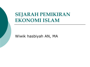 sejarah pemikiran ekonomi islam