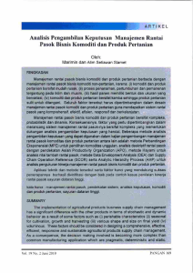 Analisis Pcngambilan Keputusan Manajemen Rantai