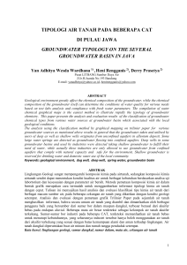 TIPOLOGI AIR TANAH PADA BEBERAPA CAT DI PULAU JAWA