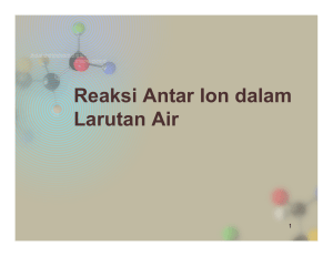 Reaksi Antar Ion dalam Larutan Air