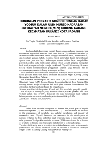 hubungan penyakit gondok dengan kadar yodium dalam urin murid