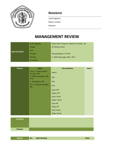 management review - Fakultas Pertanian UB