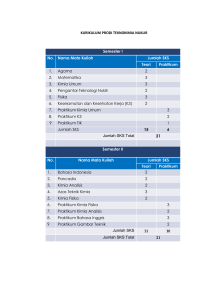 daftar mata kuliah Teknokimia Nuklir