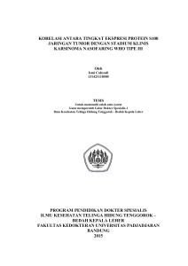 korelasi antara tingkat ekspresi protein s100 jaringan tumor dengan