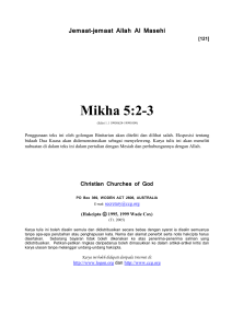 Mikha 5:2-3 [121] - Jemaat-jemaat Allah Al Masehi