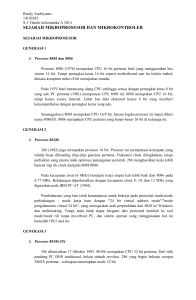 sejarah mikroprosesor dan mikrokontroler