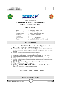 SOAL TRY OUT USBN PAI SMA KTSP 2017