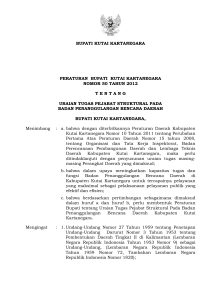 PB NO 50 TH 2012 uraian tugas pejabat struktural Badan