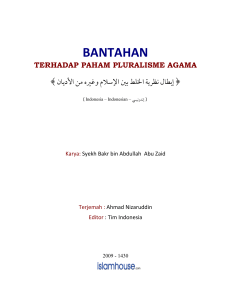 Bantahan terhadap paham pluralisme agama