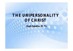 the unipersonality of christ