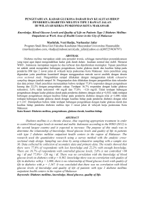 pengetahuan, kadar glukosa darah dan kualitas hidup penderita