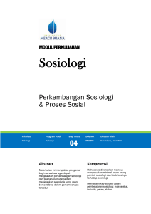 Modul Sosiologi [TM4]. - Universitas Mercu Buana