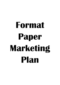 Format Paper Marketing Plan