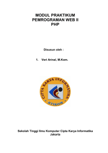 MODUL PRAKTIKUM PEMROGRAMAN WEB II PHP