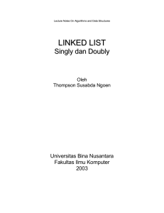 linked list - Binus Repository