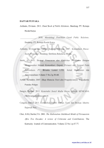 DAFTAR PUSTAKA Ardianto, Elvinaro. 2011. Hand Book of Public