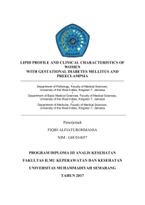 lipid profile and clinical characteristics of women with gestational