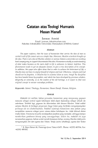 Catatan atas Teologi Humanis Hasan Hanafi