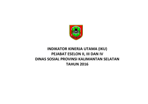 IKU Dinsos Tahun 2016 - Pemerintah Provinsi Kalimantan Selatan