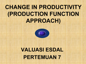 change in productivity method (production function)