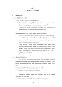 1 BAB 2 KAJIAN PUSTAKA 2.1 Media Sosial 2.1.1 Definisi Media