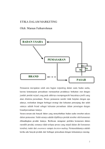 ETIKA DALAM MARKETING Oleh