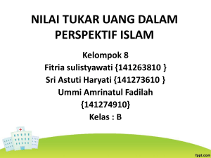 nilai tukar uang dalam perspektif islam