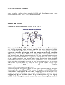 SISTEM PENGAPIAN TRANSISTOR system pengapian transistor
