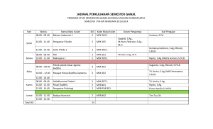 jadwal perkuliahan semester ganjil