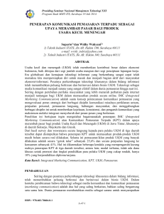 penerapan komunikasi pemasaran terpadu sebagai - MMT-ITS