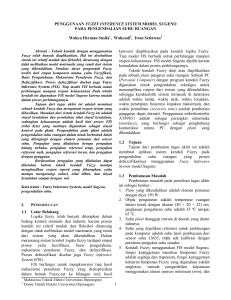 1 PENGGUNAAN FUZZY INFERENCE SYSTEM MODEL SUGENO